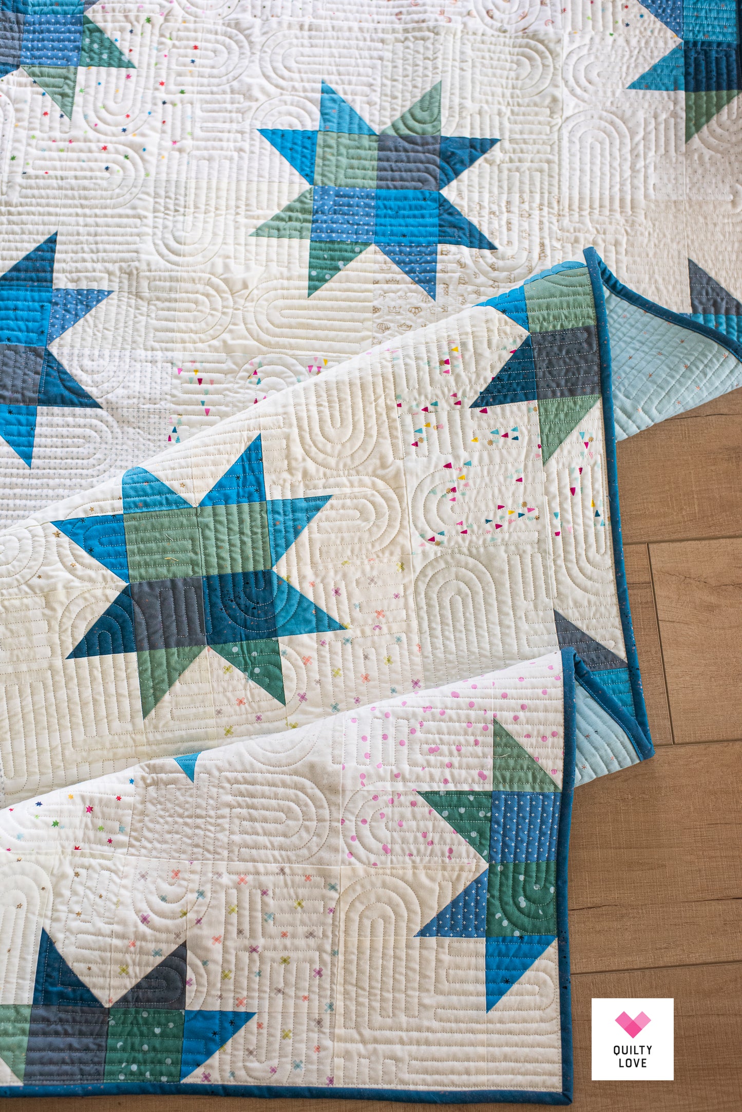 Star Pop II quilt kit - Square throw - Scrappy