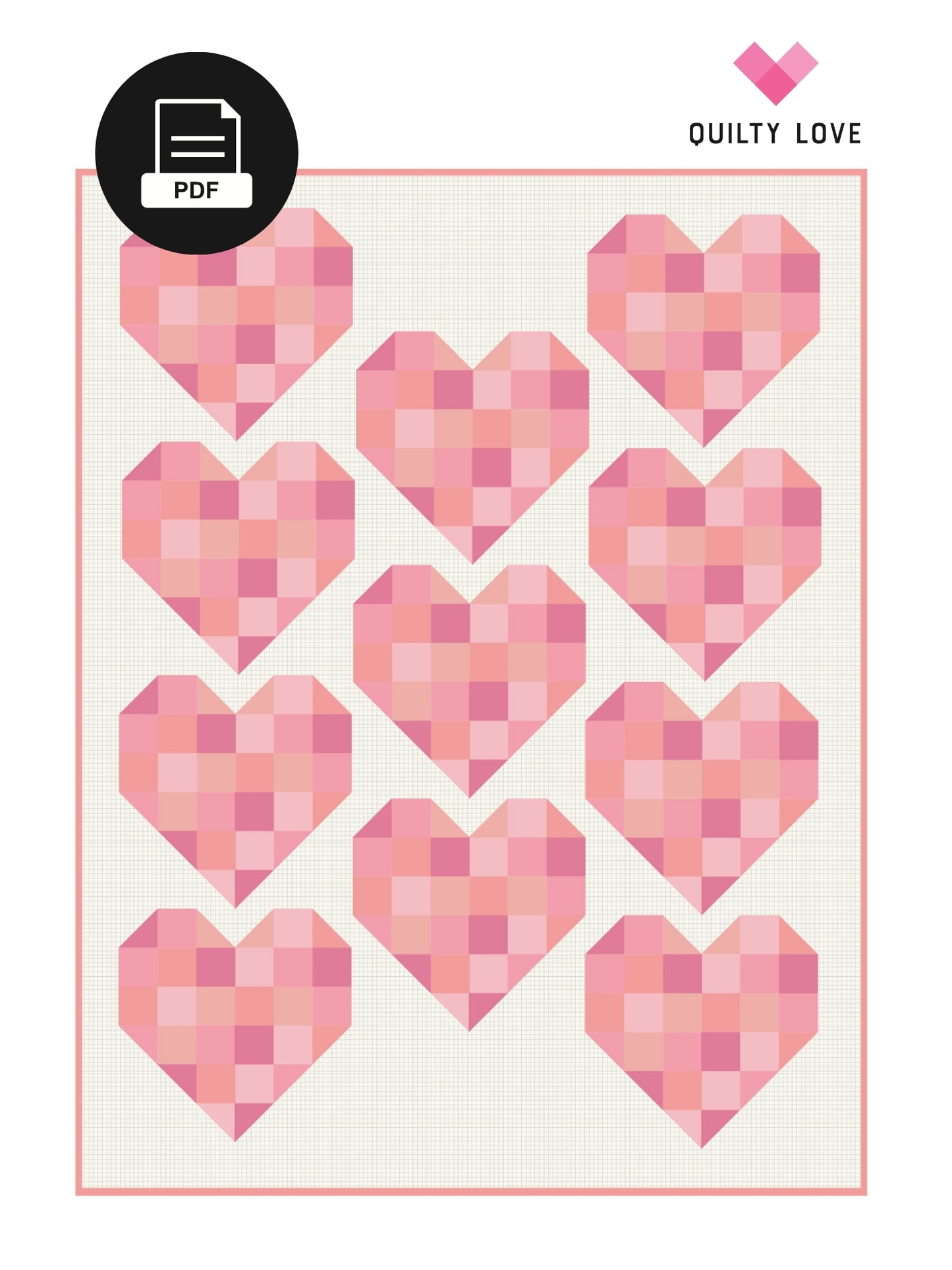 Scrappy Hearts PDF Quilt Pattern-Automatic Download
