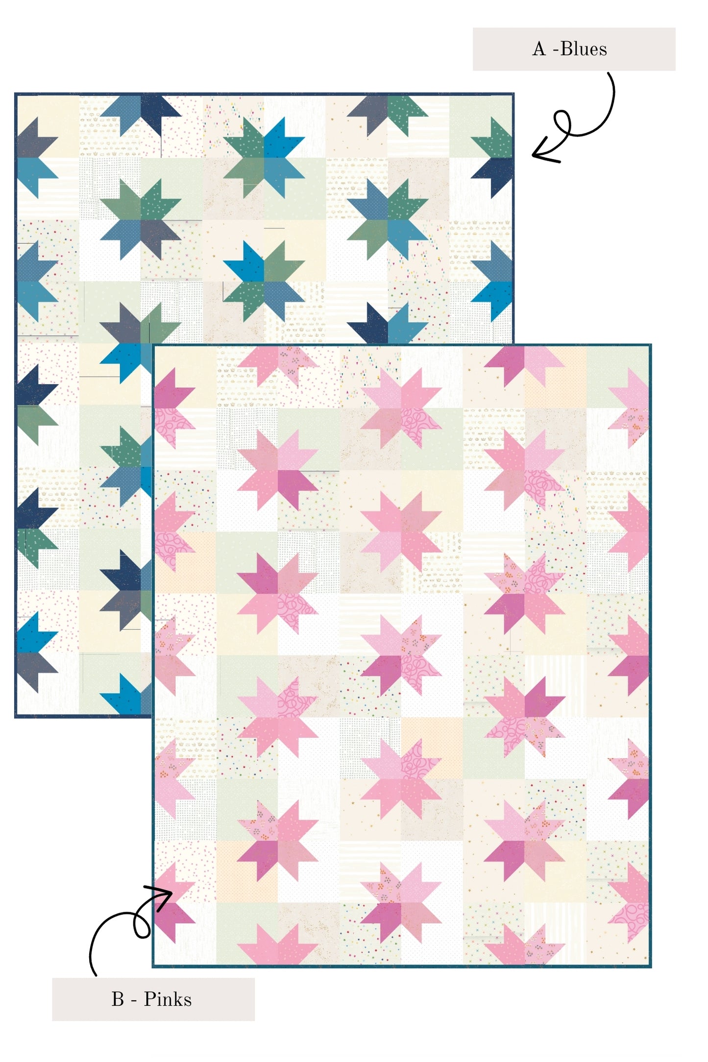 Star Pop II quilt kit - Large throw - Scrappy